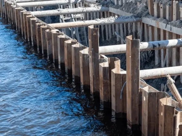 Куча стального листа коффердама, горячекатаная куча листа, куча холоднокатаного листа, установка кучи стального листа, деватеринг коффердама, временная ватертхит стена